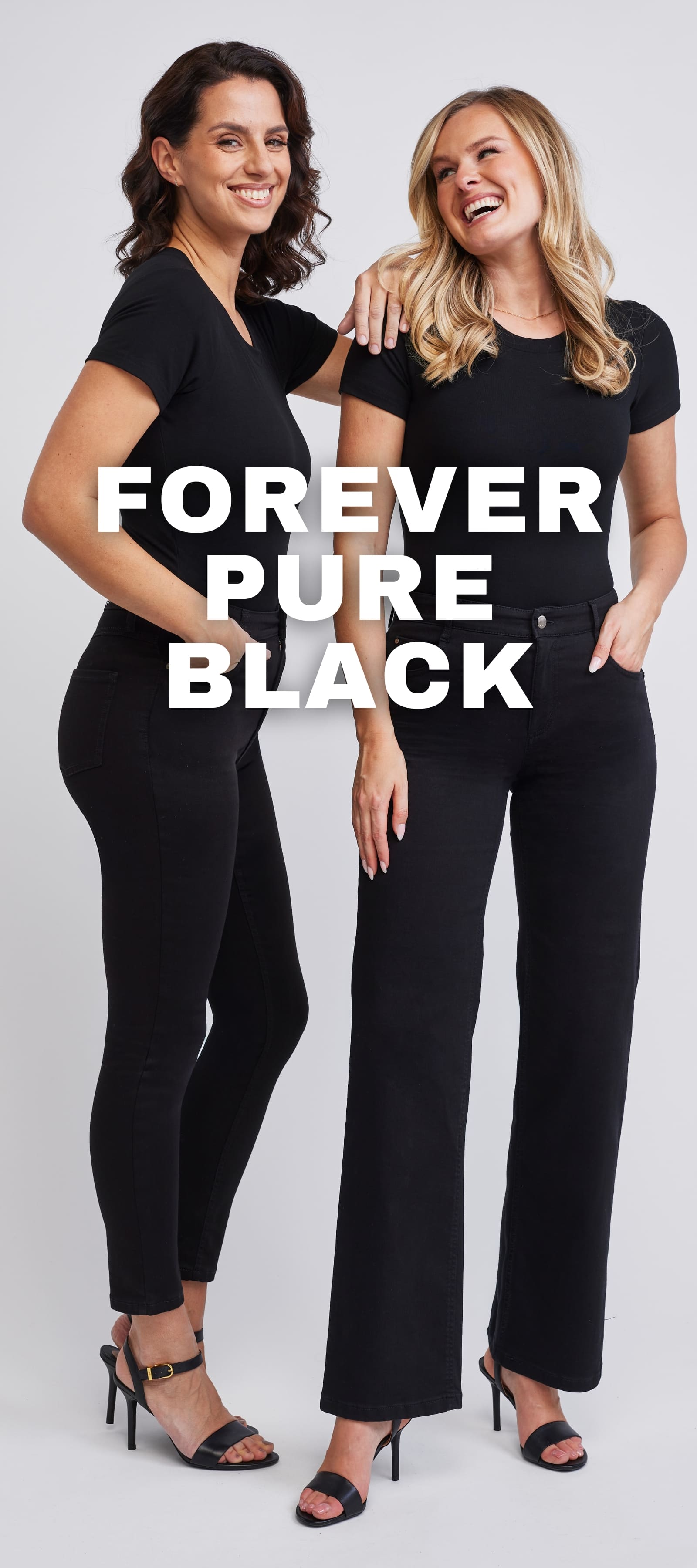 Wonderjeans For Ever Pure Black, tiefschwarze Damenjeans, die nie verblasst 