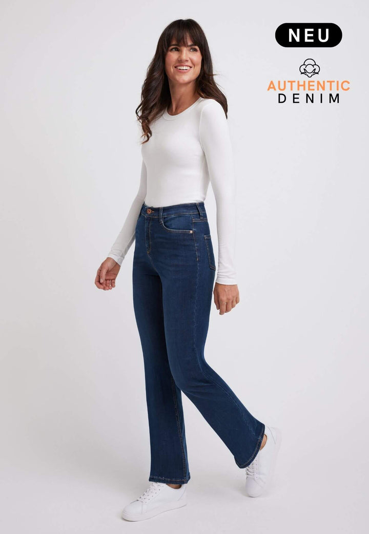 wonderjeans High Waist Bootcut Authentic Dark Blue