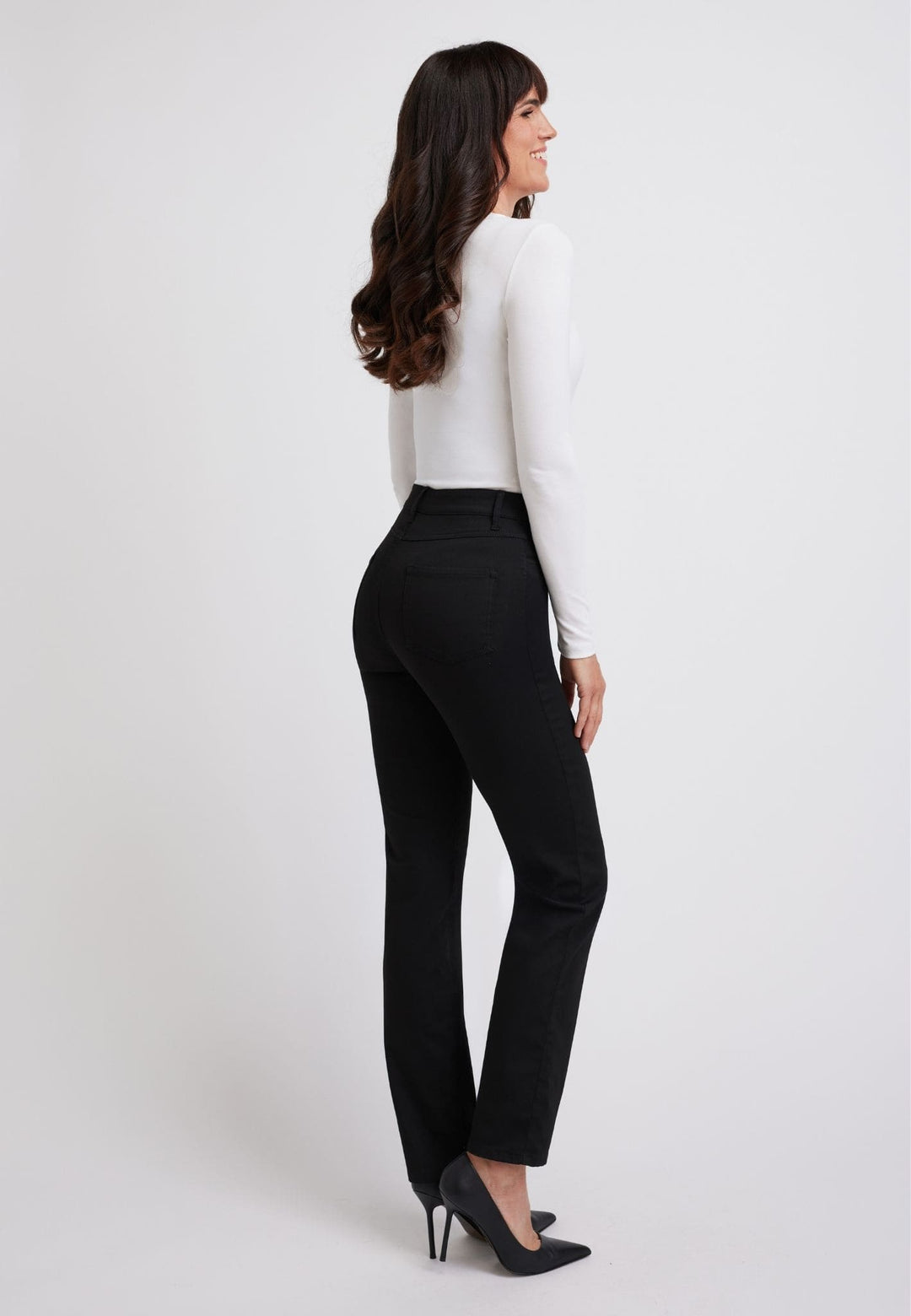 wonderjeans High Waist Straight Black Techno Premium