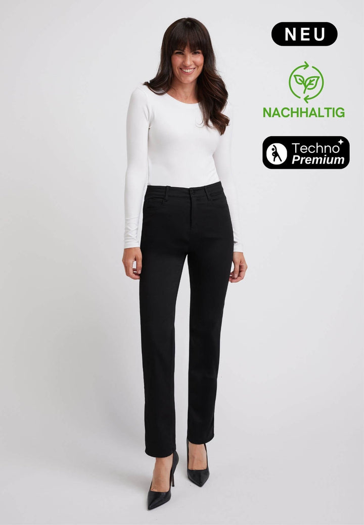 wonderjeans High Waist Straight Black Techno Premium
